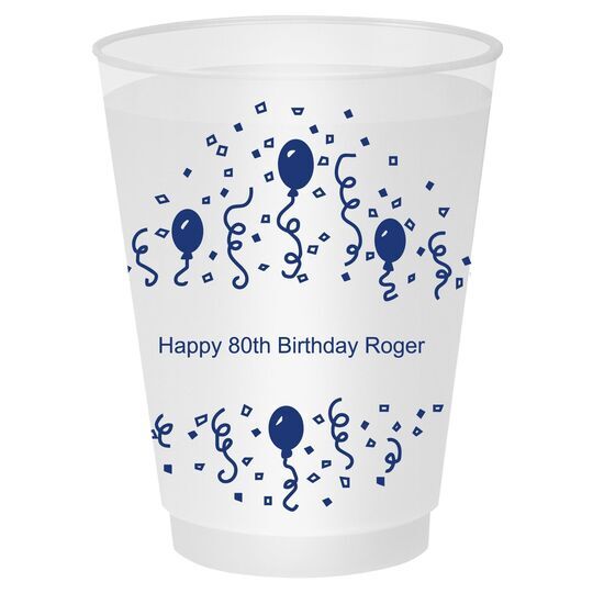 Balloons and Streamers Shatterproof Cups